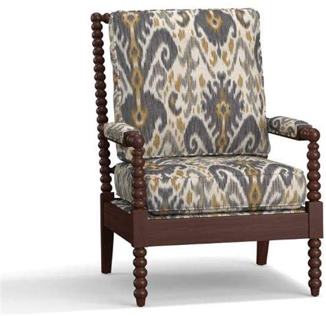 Pottery barn aaron armchair i love orla kiely dining chairs the look for less. Pottery Barn Loralie Upholstered Spindle Armchair - Print ...