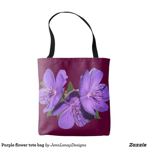 Purple Flower Tote Bag Flowers Tote Tote Bag Bags
