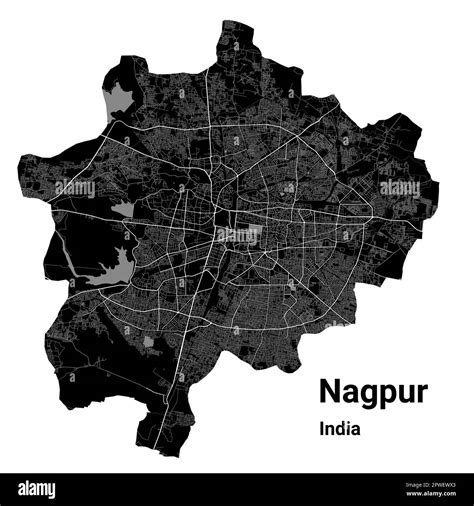 Nagpur Map Detailed Vector Map Of Nagpur City Administrative Area