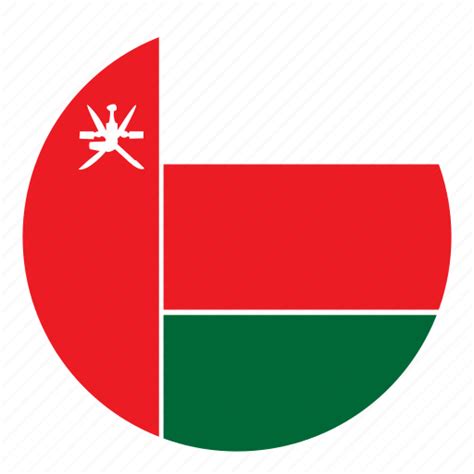 Color Country Flag Middle East Nation Oman Round Icon