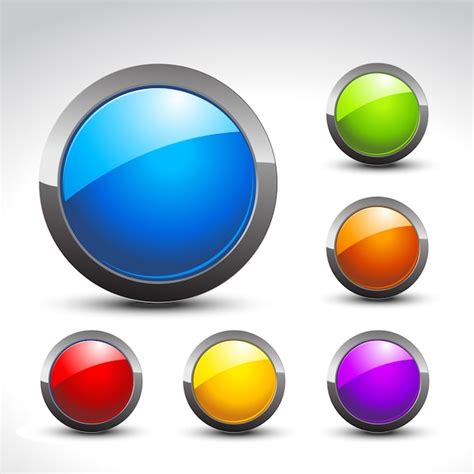 Shiny Circular Buttons Set Vector Premium Download