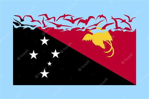 Premium Vector Papua New Guinea Flag With Freedom Concept Papua