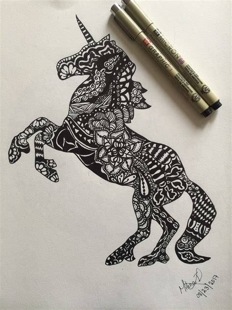 Unicorn Zentangle Art on Behance