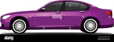 Purple Car Sedan On The Road Vector Illustration Stock Vector Image