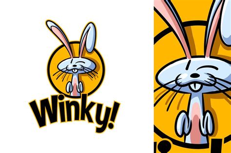 Winking Cartoon Rabbit Mascot Logo By Suhandi On Animal Logo Logo