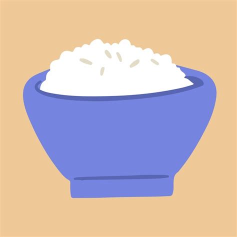 Premium Vector Rice Bowl Illustration With Hand Drawn Icon