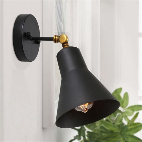 Lnc 1 Light Wall Sconce Adjustable Modern Wall Sconce With Black Shade