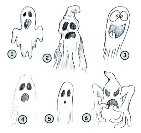 Ghosts drawing lessons and step by step drawing tutorials for drawing ghosts cartoons. Drawing a cartoon ghost