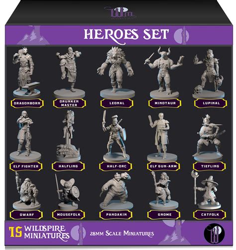 buy 15 hero character and npc miniatures for dnd miniatures dandd miniatures and dungeon and dragons