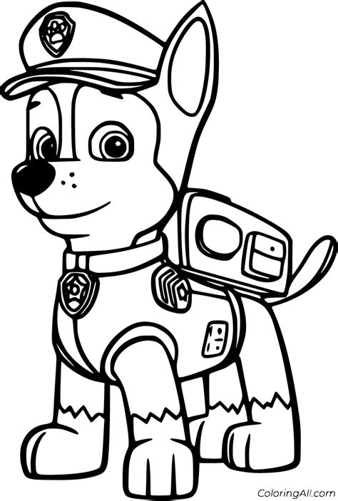 Chase Paw Patrol Coloring Pages 10 Free Printables Coloringall