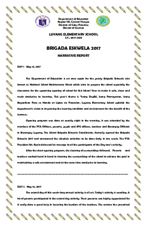 Brigada Eskwela Accomplishment Report Classroom Education Theory Vrogue
