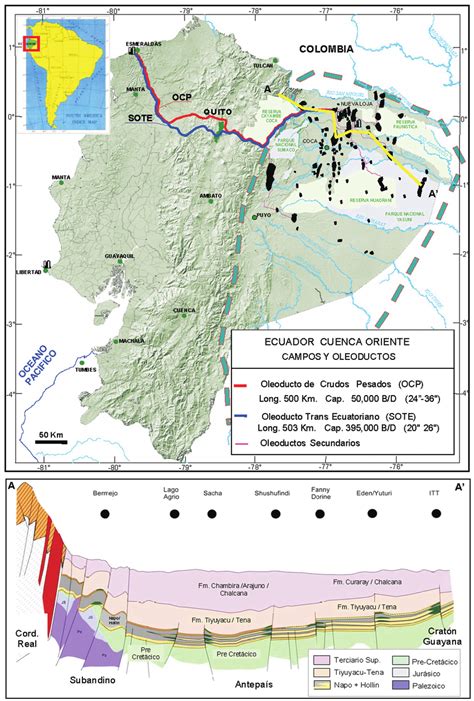 Figura 1 Mapa De Ubicación De La Cuenca Oriente De Ecuador Con Campos