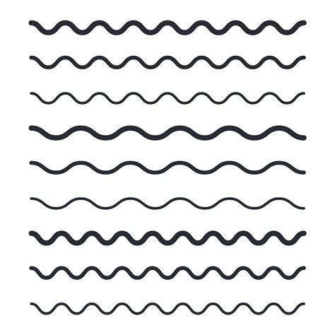 Wave Line Icon Template Color Editable Black Underlines Smooth End
