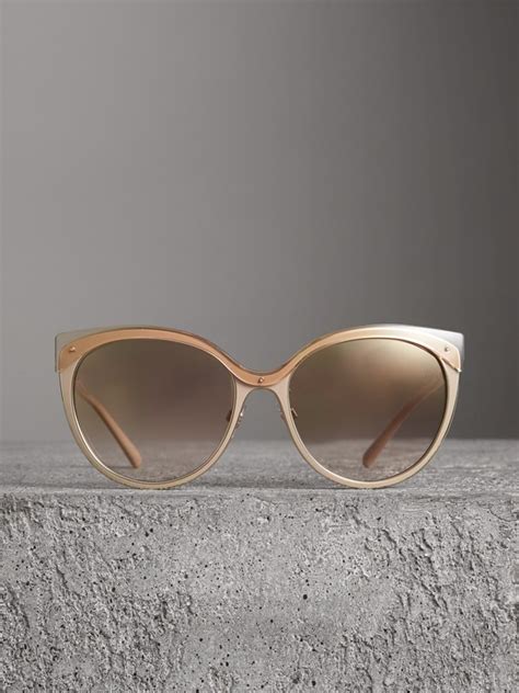 Two Tone Cat Eye Frame Sunglasses In Light Brown Burberry United States