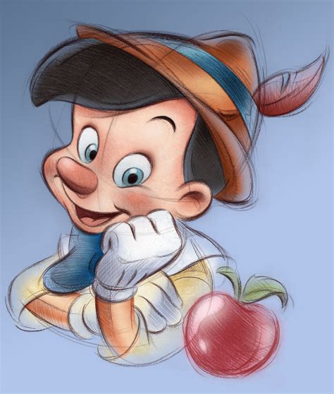A Drawing Of A Cartoon Character With An Apple