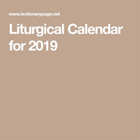 We did not find results for: Liturgical Calendar for 2019 (With images) | Christian ...