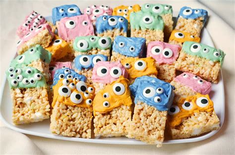 Our Beautiful Mess Rice Krispie Treat Monsters For Halloween
