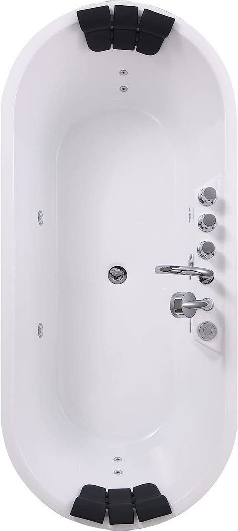 buy empava 67 حوض استحمام دوامة قائم بذاته مستطيل مع 8 تدليك مائي قابل للتعديل نفاثات مائية