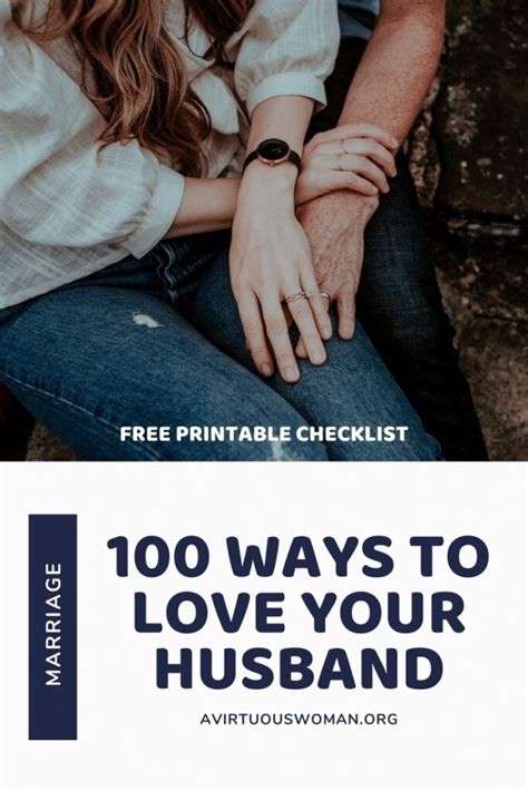 100 Ways To Love Your Husband Free Printable Checklist