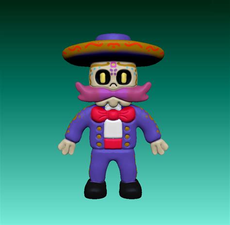 Stl File Sugar Skull Mariachi From Stumble Guys For The Halloween・3d