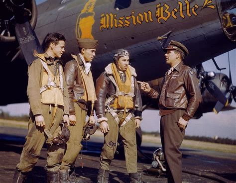 Photo Gunners Of The 385th Bomb Group Pose In Front Of B 17f Fortress