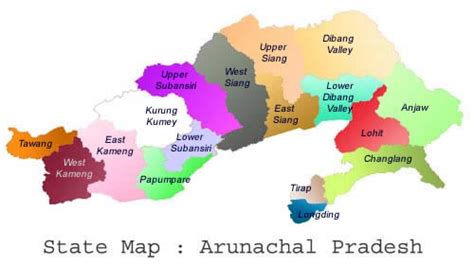 List Of Districts Arunachal Pradesh State With Headquarters And Current