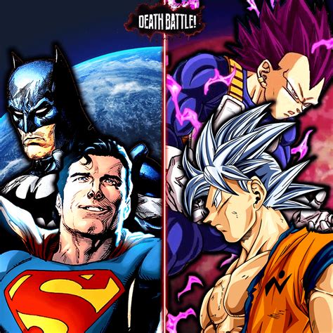 Batman And Superman Vs Goku And Vegeta Dc Vs Dragon Ball Sprite Art Tn