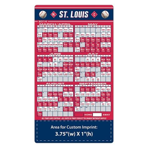 Louis cardinals of the major league baseball (mlb), a franchise in st. St. Louis Cardinals Baseball Team Schedule Magnets 4" x 7 ...