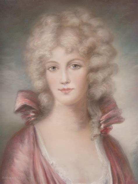 Antiques Atlas C1900 Large Pastel Portrait Lady 1790s Period