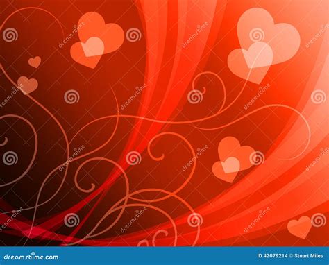 Elegant Hearts Background Shows Delicate Romantic Wallpaper Stock