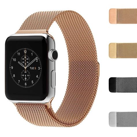 Strapsco Stainless Steel Metal Milanese Mesh Loop Iwatch Band Strap For