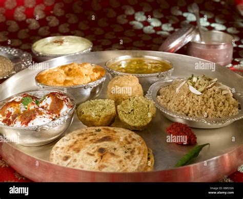 Indian Food Lunch Rajasthani Thali India Asia Stock Photo Alamy