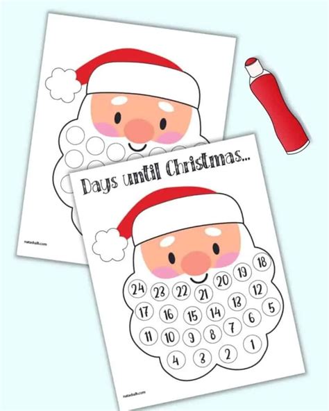 Free Santas Beard Christmas Countdown Calendar Printable The Artisan