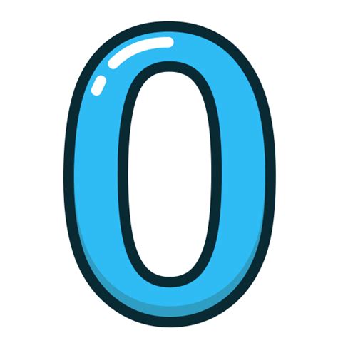 Blue Number Numbers Study Zero Icon Free Download