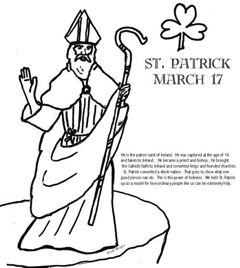 Add to the lesson by showing the children a map of the world. Saint Patricks Coloring Pages: St Patrick Coloring Page Church Of The ... | St patricks coloring ...
