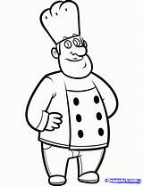Chef Coloring Drawing Printable Draw Chefs Getcolorings sketch template