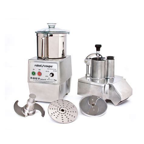 A unit for a restaurant will have large capacities of 3 quarts. Robot Coupe R602V Food Processor