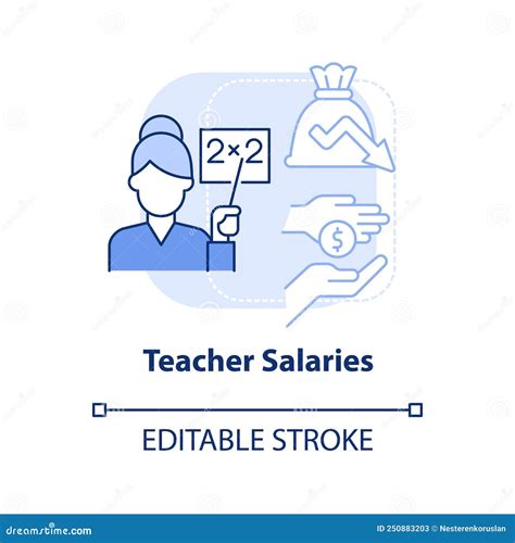 Teacher Salaries Light Blue Concept Icon Stock Vector - Illustration of