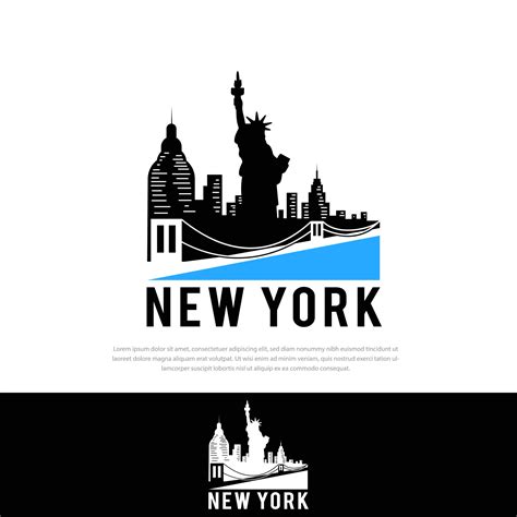New York Skyline Silhouette City Logo Brooklyn Bridge T Shirt Print