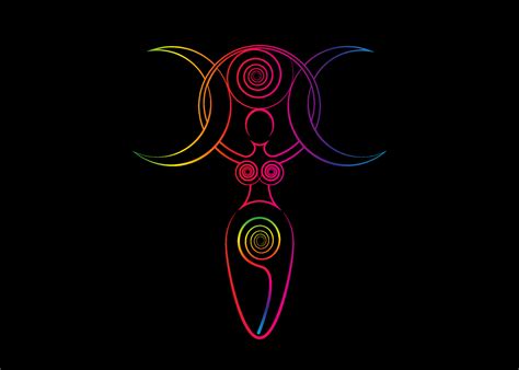 Psychedelic Spiral Goddess Of Fertility And Triple Moon Wiccan The Spiral Cycle Of Life Death