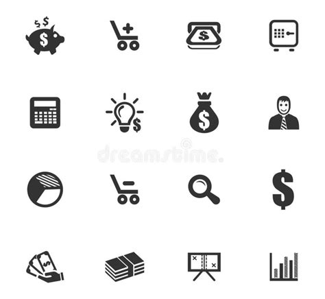 Business Icons Set Stock Vector Illustration Of Banknotes 141352669