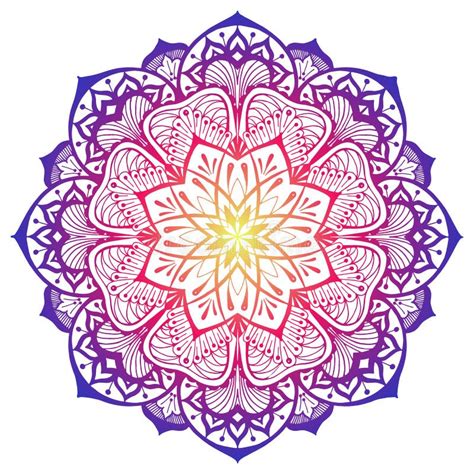Decorative Mandala In Yellow Pink And Violet Colors Stock Vector