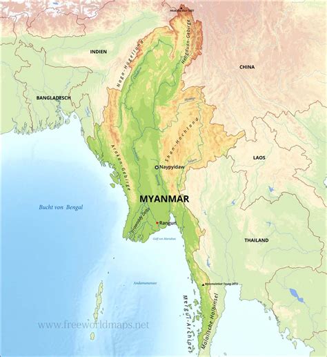 Karte Von Myanmar Freeworldmaps Net