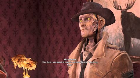 Fallout 4 Funny Dialogue Nick Valentine Beep Beep Beep Youtube