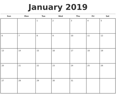 Lovely Blank 2019 Calendar Printable Free Printable Calendar Monthly