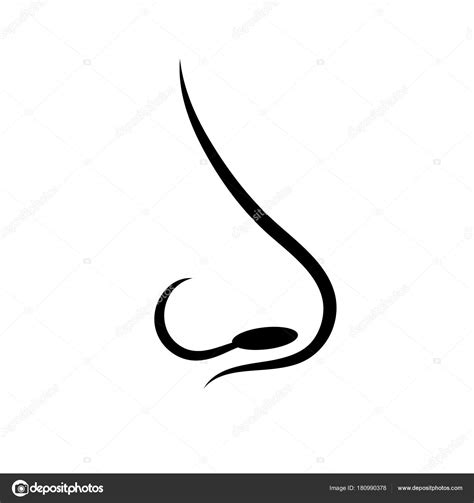 Human Nose Outline Vector Icon Illustration Isolated White Background