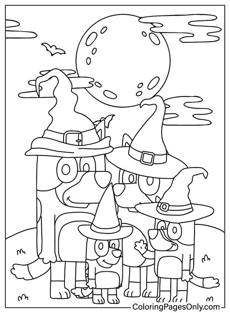 Halloween Bluey Coloring Page Free Printable Coloring Pages