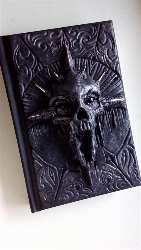 Goth Silver Skull Polymer Clay Journal Notebook By Claymanshop