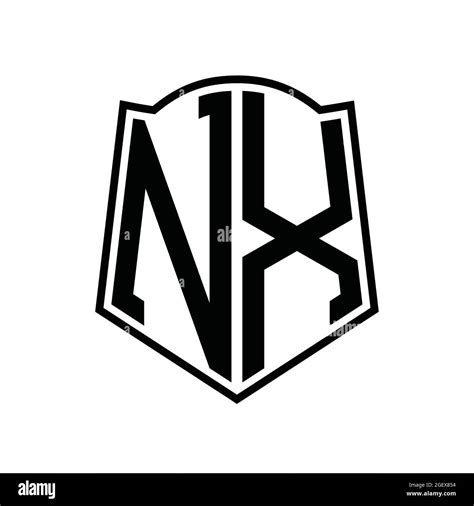 Nx Logo Monograma Con Plantilla De Diseño De Contorno Con Forma De