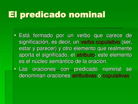 Ppt Predicado Nominal Y Predicado Verbal Powerpoint Presentation